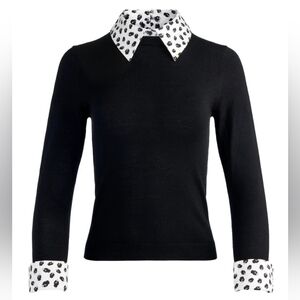 Alice + Olivia Porla Wool Collared Sweater Size M
